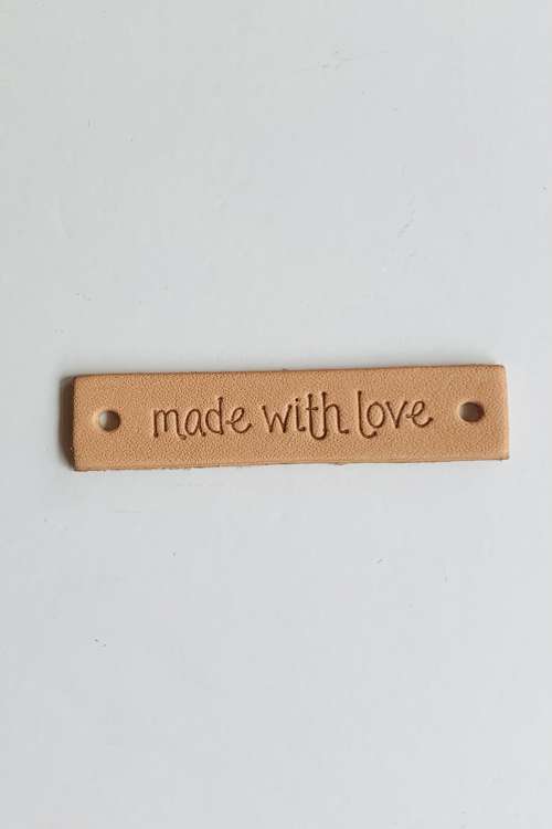 Leren label voor DIY Made with love