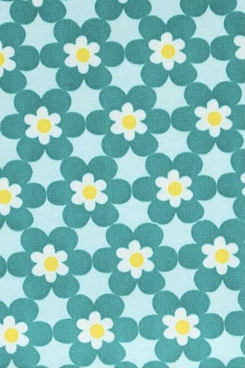 Retro Bloem Turquoise