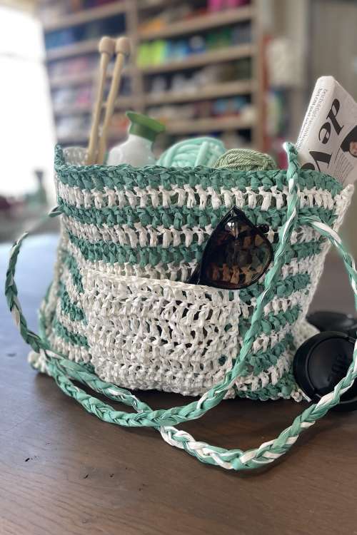 Gehaakte tas van raffia - Afbeelding 2