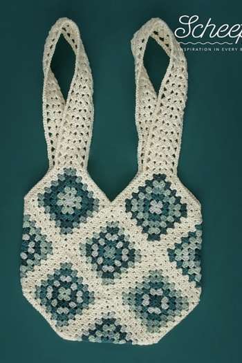 Granny Square Tote Bag Blauw of Goud