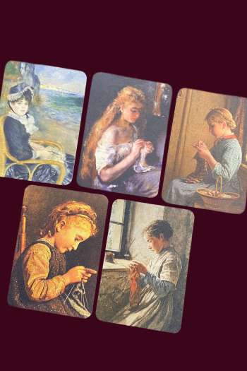 Vintage Wenskaarten Portretten set 5 stk