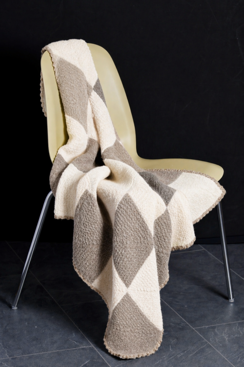 Patchwork Knit Blanket Natural