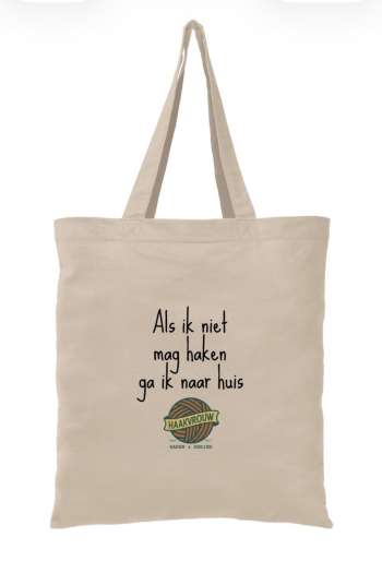Projecttas Als ik niet mag haken ga ik naar huis