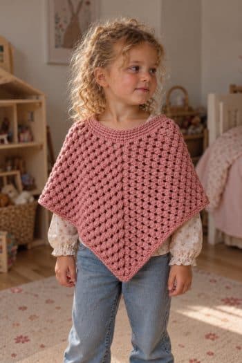 Poncho voor meisjes haakpakket